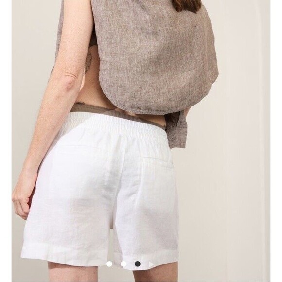 Athleta Womens Plus Retreat White Linen Shorts size 26 Summer Beach Resort - Picture 2 of 15